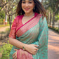 Rajwada Teal Woven Design Tissue Silk Saree With Unstitched Blouse For Women