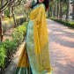 Rajwada Mustard Woven Design Tissue Silk Saree With Unstitched Blouse For Women