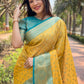 Rajwada Mustard Woven Design Tissue Silk Saree With Unstitched Blouse For Women