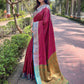 Rajwada Pink Woven Design Silk Blend Saree With Unstitched Blouse For Women
