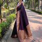 Rajwada Purple Woven Design Silk Blend Saree With Unstitched Blouse For Women