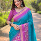 Rajwada Blue Woven Design Soft Silk Saree With Unstitched Blouse For Women