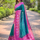 Rajwada Teal Woven Design Soft Silk Saree With Unstitched Blouse For Women