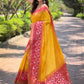 Rajwada Yellow Woven Design Soft Silk Saree With Unstitched Blouse For Women
