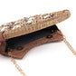 Rajwada Women Metallic Brown Moon Clutch