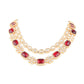 Rajwada Women Red And White Kundan Necklace Set