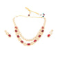 Rajwada Women Red And White Kundan Necklace Set