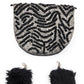 Rajwada Women Black Soft Fur Handle Beads Bag