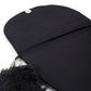 Rajwada Women Black Soft Fur Handle Beads Bag