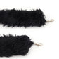 Rajwada Women Black Soft Fur Handle Beads Bag