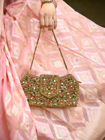 Rajwada - Golden Gems Encrusted Clutch Bag