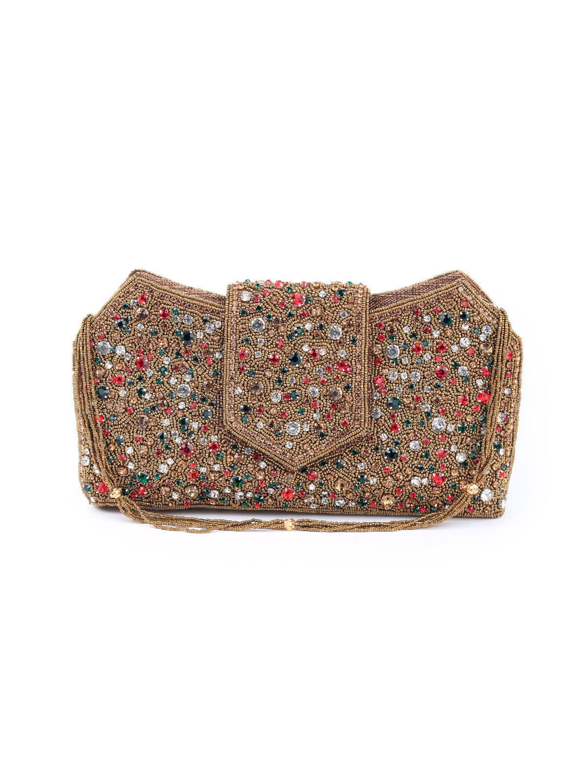 Rajwada - Golden Gems Encrusted Clutch Bag