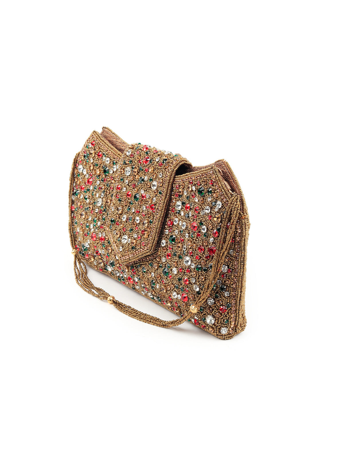 Rajwada - Golden Gems Encrusted Clutch Bag