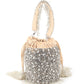 Rajwada Women Apricot Velvet Embellished Potli Bag