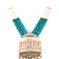 Rajwada Women Green Temple Pendant Long Bridal Necklace