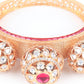 Rajwada Women Stylish White Stone Studded Gold Bracelet