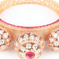 Rajwada Women Stylish White Stone Studded Gold Bracelet