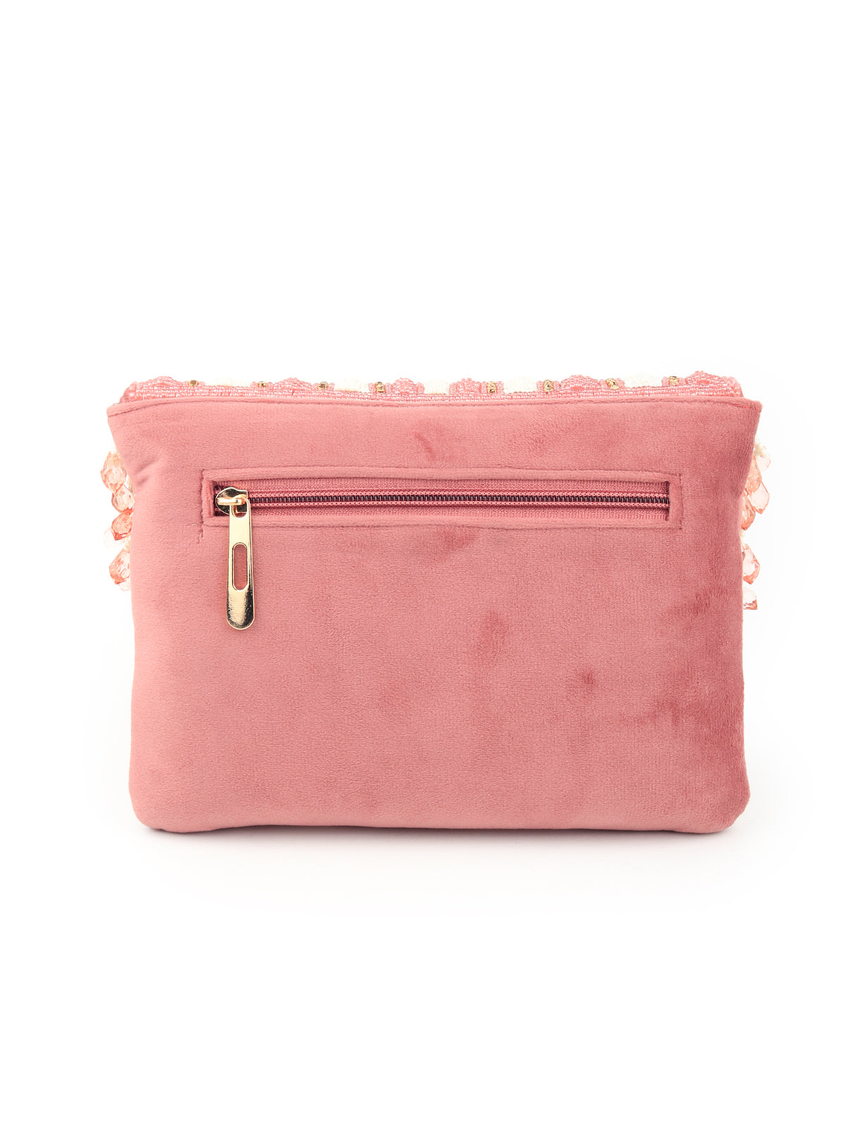 Rajwada - Pink and White Embroidered Clutch
