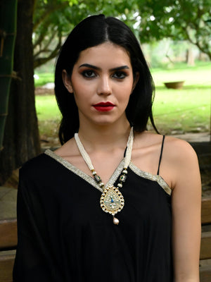 Rajwada Women White Pearls With Pendant Necklace