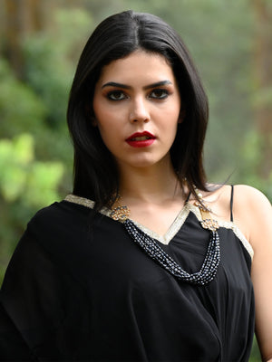 Rajwada Women Embellished Black Disco Beads Necklace