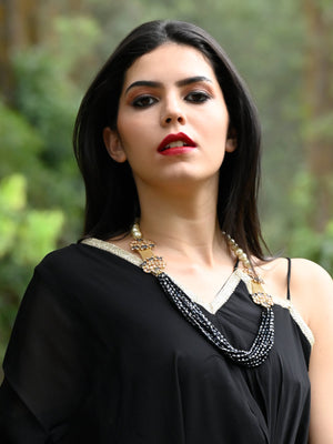 Rajwada Women Embellished Black Disco Beads Necklace