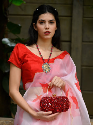 Rajwada - Red Stone Embellished Hand Clutch