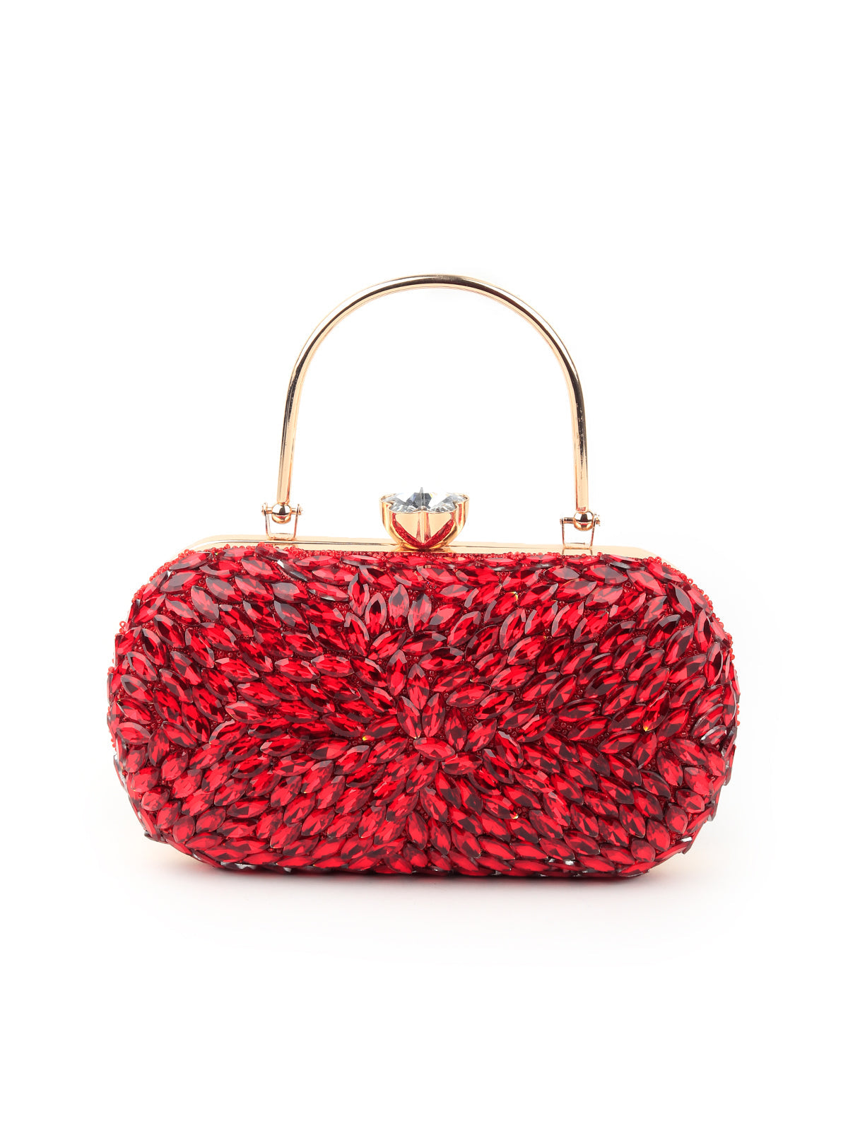 Rajwada - Red Stone Embellished Hand Clutch