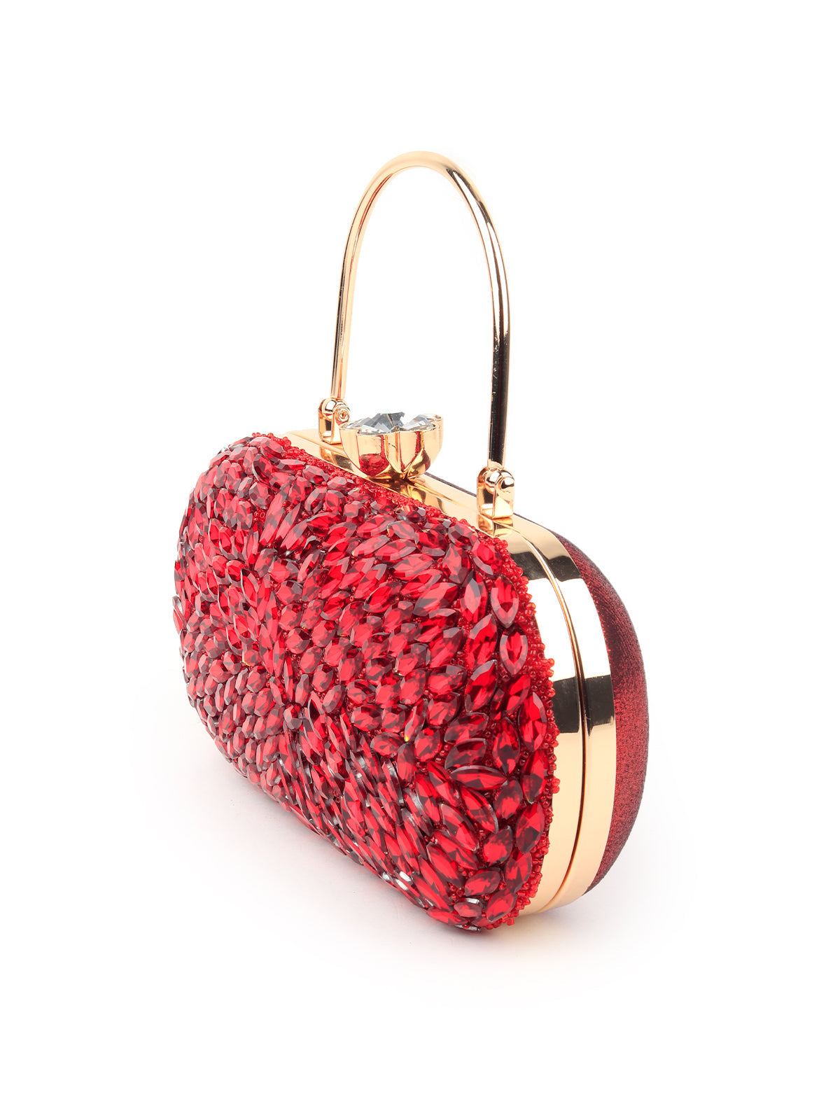 Rajwada - Red Stone Embellished Hand Clutch
