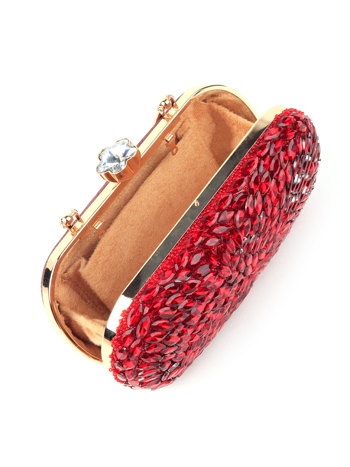 Rajwada - Red Stone Embellished Hand Clutch