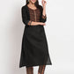 Black Cotton Blend Embroidered Stitched Kurta Set