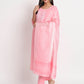 Pink Cotton Blend Embroidered Stitched Kurta Set