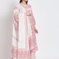 Pink Cotton Floral Printed Stitched Kurta Set