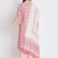Pink Cotton Floral Printed Stitched Kurta Set