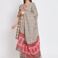 Cream Cotton Floral Printed Stitched Kurta Set