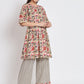 Cream Cotton Floral Printed Stitched Kurta Set
