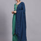 Green Viscose Embroidered Stitched Kurta Set