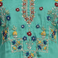 Green Viscose Embroidered Stitched Kurta Set
