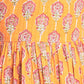 Orange Cotton Embroidered Stitched  Indo western Dress