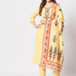 Rajwada - Light Yellow Cotton Printed Stitched Kurta Set