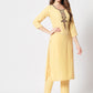 Rajwada - Light Yellow Cotton Printed Stitched Kurta Set