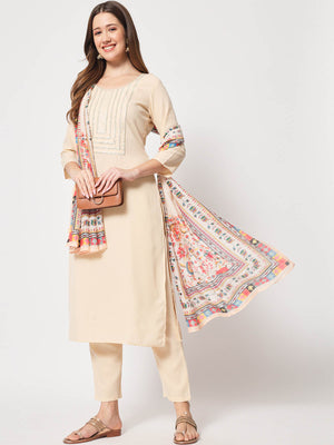 Rajwada - Classic Peach Cotton Printed Kurta Set