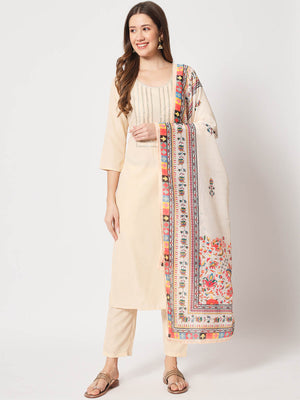 Rajwada - Classic Peach Cotton Printed Kurta Set