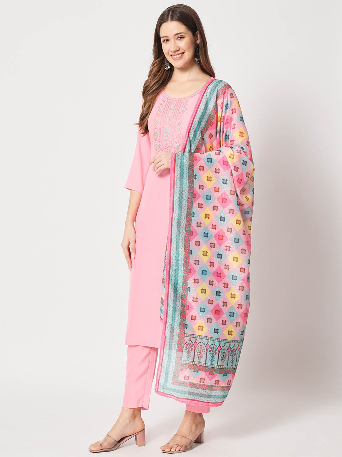 Rajwada - Beautiful Pink Cotton Printed Kurta Set