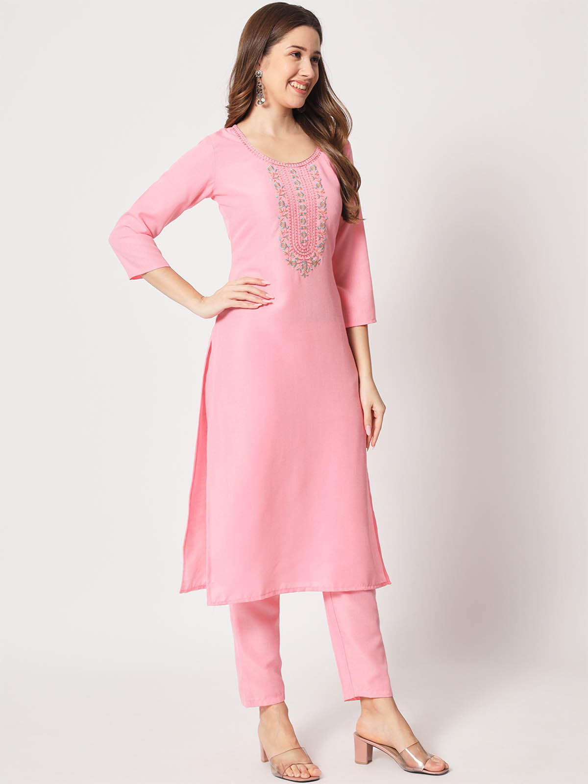 Rajwada - Beautiful Pink Cotton Printed Kurta Set