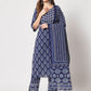 Rajwada - Blue Cotton Printed Stitched Kurta Set