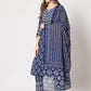 Rajwada - Blue Cotton Printed Stitched Kurta Set