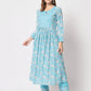Rajwada - Stylish Blue Cotton Printed Stitched Kurta Set