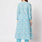 Rajwada - Stylish Blue Cotton Printed Stitched Kurta Set