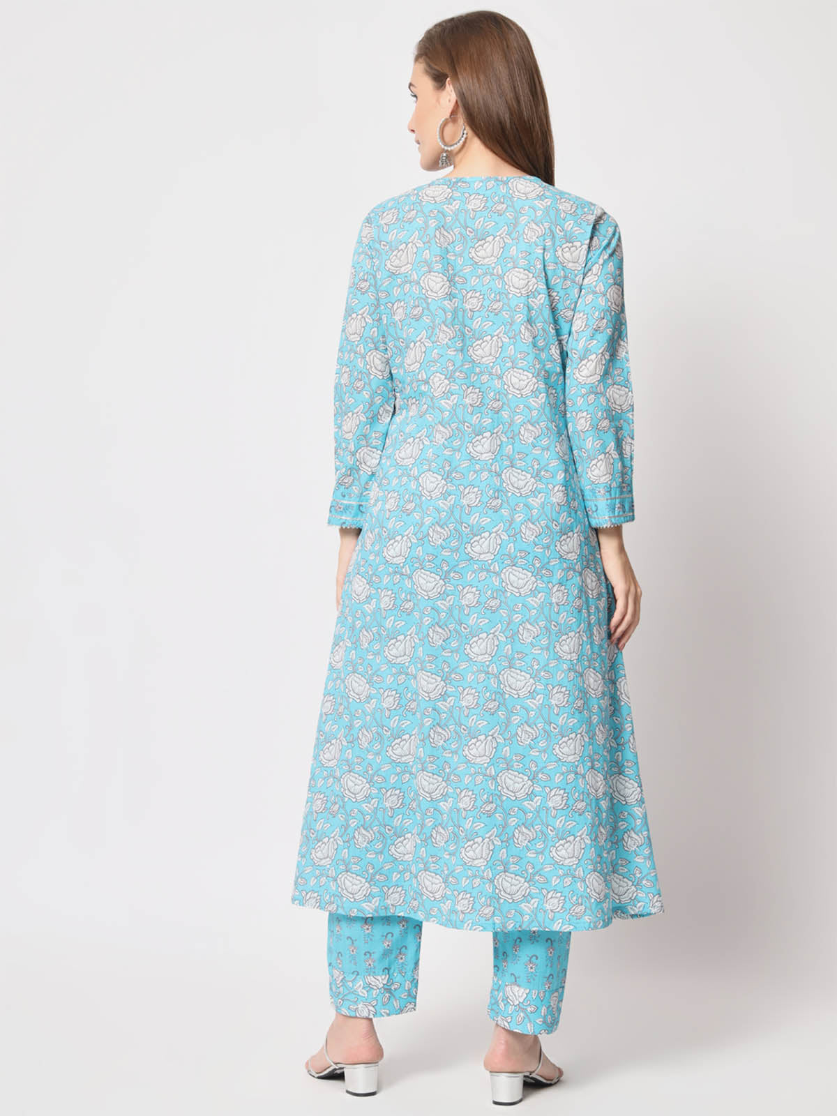 Rajwada - Stylish Blue Cotton Printed Stitched Kurta Set