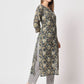 Rajwada - Dark Blue Cotton Printed Stitched Kurta Set